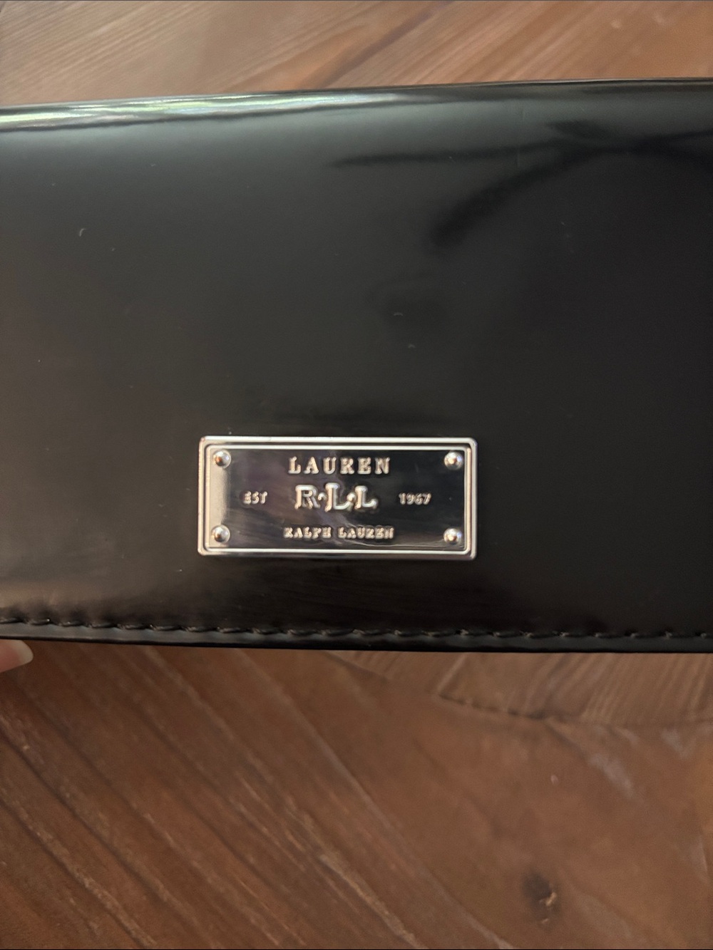 Ralph Lauren Vintage, Classic Black Glossy Patent Leather Wallet. EUC! - Picture 3 of 11